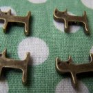 20 pcs of Antique Bronze Cat Beads  10x13mm A642