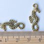 20 pcs Antique Gold Seahorse Charms Double Sided 10x24mm A8072