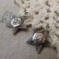 20 pcs Antique Silver Star Face Charms Pendants Double Sided A6233