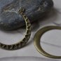 20 pcs Bronze Heart Moon Pendants Rhinestone Crescent Charms A7922