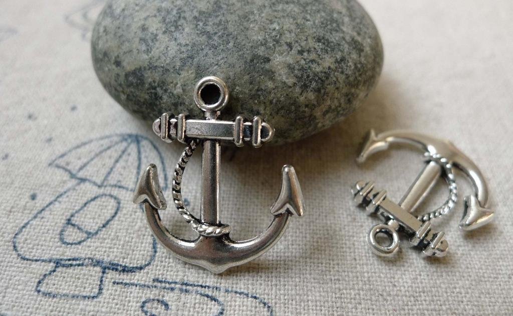 20 pcs of Antique Silver Anchor Charms Pendant 20x23mm A6523