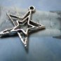 20 pcs of Antique Silver Double Star Charms 21x23mm  A6333