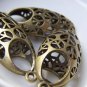 4 pcs Antique Bronze Filigree Peace Symbol 3D Charms Pendants A439