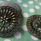 6 pcs Antique Bronze Filigree Round Pendant Charms 47mm A438
