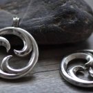 5 pcs Antique Silver Round Pendants Abstract Design Charms  A7847