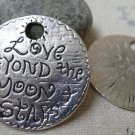 5 pcs of Antique Silver Round Pendants 37.5mm  A6096