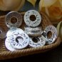 50 pcs Antique Silver Textured Symbol Round Circle Ring Charms A1333