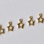 50 pcs Raw Brass Super Tiny Star Frame Charms 4mm A8745