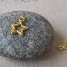 50 pcs of Gold Tone Filigree Star Frame Charms 10mm A4497