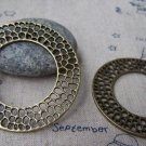 6 pcs Antique Bronze Round Multiple Hole Ring Pendant A313