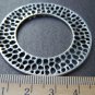 6 pcs Antique Silver Filigree Round Multiple Hole Ring Pendant A1132