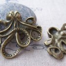 6 pcs of Antique Bronze 3D Octopus Charms Pendants 36x44mm A643