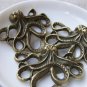 6 pcs of Antique Bronze 3D Octopus Charms Pendants 36x44mm A643