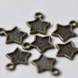Antique Bronze Bezel Star Charms 9.5x11.5mm 10 pcs