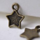Antique Bronze Bezel Star Charms 9.5x11.5mm 100 pcs