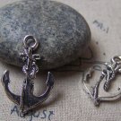 Antique Silver Coiled Anchor Charms Pendants 17x26mm Set of 10 A4768