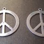 Antique Silver Peace Symbol Pendants Charms 40mm Set of 10 A3660