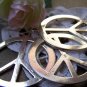 Antique Silver Peace Symbol Pendants Charms 40mm Set of 10 A3660