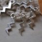 Antique Silver Small Lightning Bolt Charms 5x16mm Set of 20 A7939