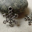 Antique Silver Snowflake Charms Pendants Set of 20 A6435