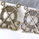Double Anchor Life Ring Charm Pendants Antique Bronze/Silver Set of 5 Silver A8301