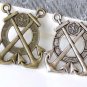 Double Anchor Life Ring Charm Pendants Antique Bronze/Silver Set of 5 Silver A8301