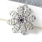 Heart Flower Charms Antique Silver Snowflake Pendants Set of 10 A7936