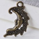 Moon Face Charms Antique Bronze Pendants Set of 20 A7940