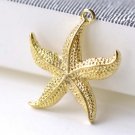 Shiny Gold Starfish Sea Star Pendants Charms 23mm Set of 10 A8060