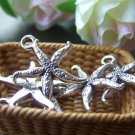 Starfish Charms Antique Silver Sea Star Pendants Set of 20 A1754