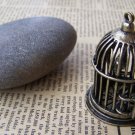 1 pc Antique Bronze Bird Cage Pendant With Bird Inside A156
