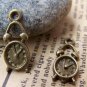 10 pcs Antique Bronze Alarming Clock Charms 8x19mm A520