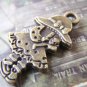 10 pcs Antique Bronze Alice Cat Girl Charms 16x31mm Double Sided A4310