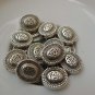 20 pcs of Antique Silver Oval Embossed Rondelle Flower Beads A6211