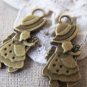 10 pcs Antique Bronze Girl Red Cap Charms Double Sided A4309