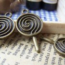 10 pcs Antique Bronze Lollipop Sticky-pop Charms 14x23mm  A1422