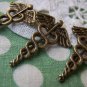 10 pcs Antique Bronze Medical Symbol Caduceus Staff Charms  A1458