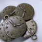 10 pcs Antique Bronze Round Clock Charms 19mm A6520