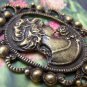 10 pcs Antique Bronze Victorian Lady Oval Pendant Charms 32x45mm A393