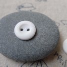 20 pcs of Two Hole Matte White Plastic Round Buttons 11mm A6998