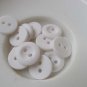 20 pcs of Two Hole Matte White Plastic Round Buttons 11mm A6998