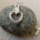 20 sets Silver Tone  Flower Heart Toggle Clasps A6264