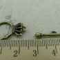 20 sets of Antique Bronze Filigree Crown Toggle Clasps A5914