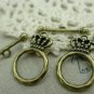 20 sets of Antique Bronze Filigree Crown Toggle Clasps A5914