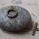 20 sets of Antique Bronze Twisted Coil Toggle Clasps A4749