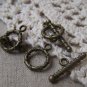 20 sets of Antique Bronze Twisted Coil Toggle Clasps A4749