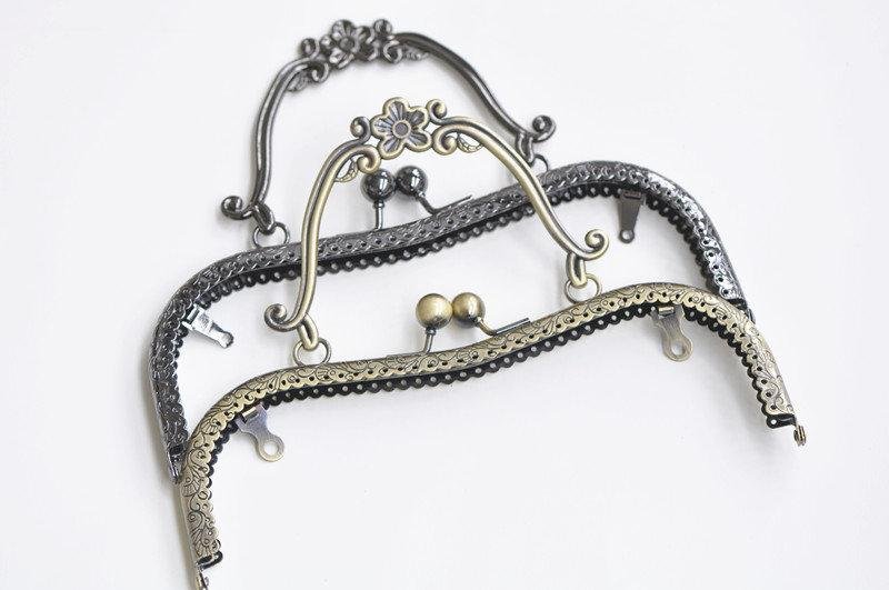 20.5cm (8"") Retro Sewing Purse Frame Flower Clutch Bag Handle Purse Frame 20.5cm ( 8"") Light Gold