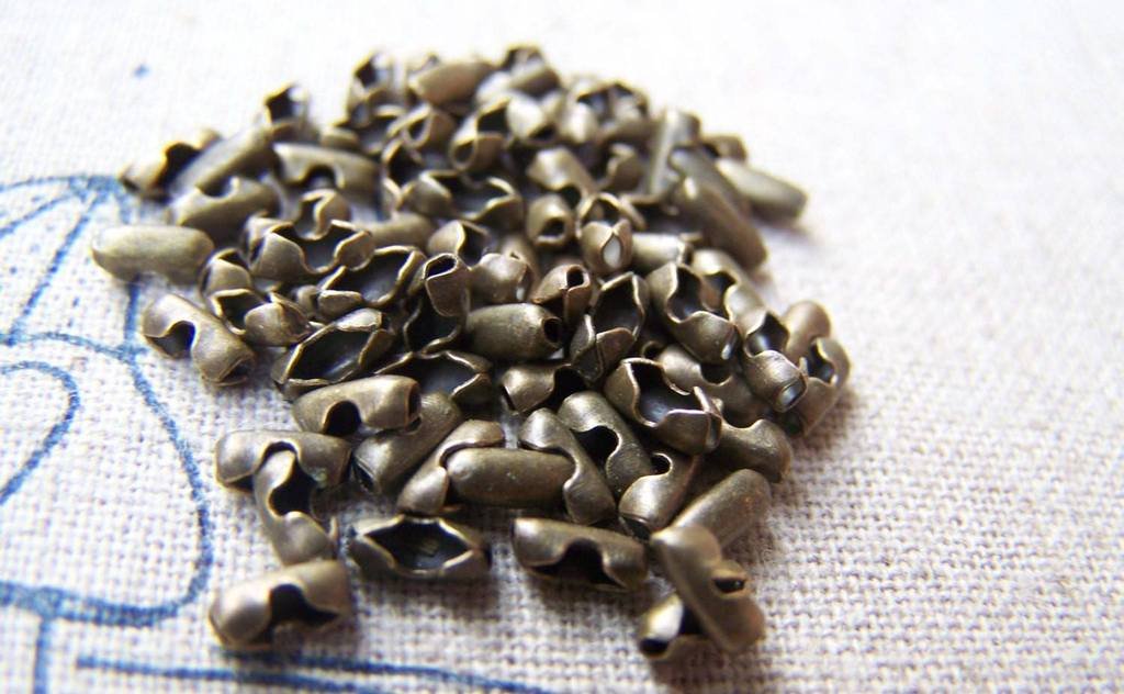 200 pcs Antique Bronze Bead Chain Connector Clasps A1735