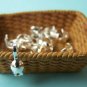 200 pcs Silver Fold Over Clamshell Clasps Bead Tips 3x9mm A2124