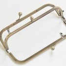 21cm x 6.5cm (8"" x 2"") Brushed Brass Purse Frame Clutch Bag Making With Screws Double Purse Frame 